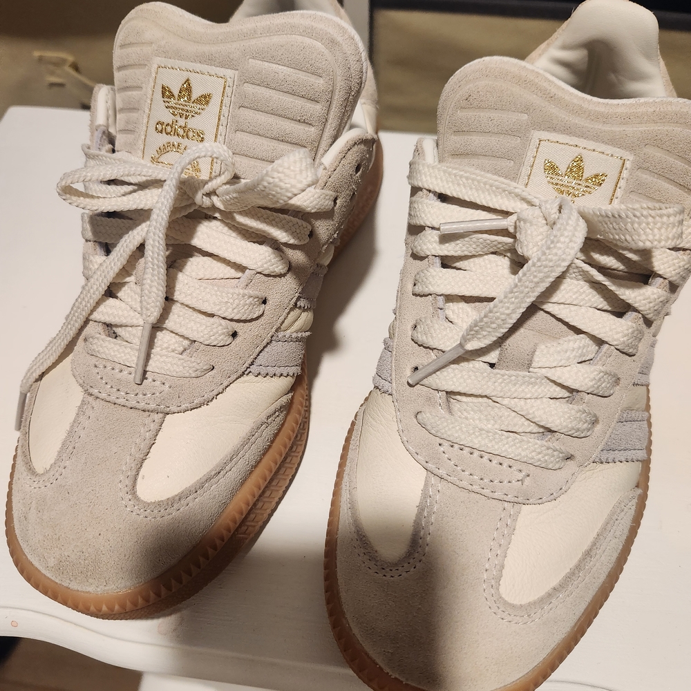 Adidas Cream and Gray Sneakers
